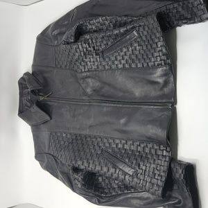 Black Leather Jacket by Kasper (size XL)